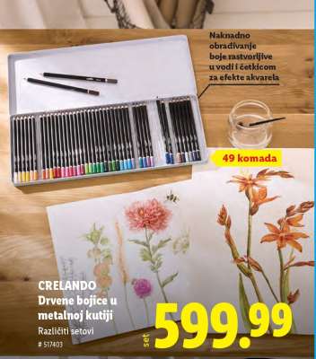 CRELANDO Drvene bojice u metalnoj kutiji