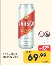 Pivo Carsko limenka 0.5 l