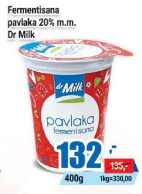 Fermentisana pavlaka 20% m.m. Dr Milk