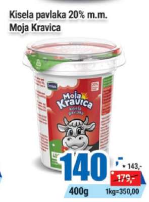 Kisela pavlaka 20% m.m. Moja Kravica