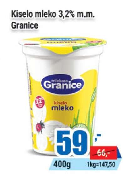 Kiselo mleko 3,2% m.m. Granice