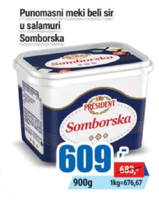 Punomasni meki beli sir u salamuri Somborska