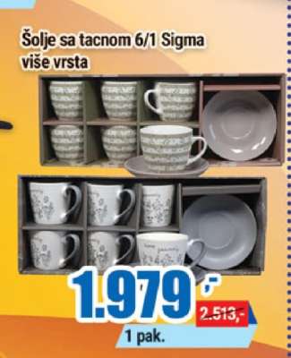 Šolje sa tacnom 6/1 Sigma