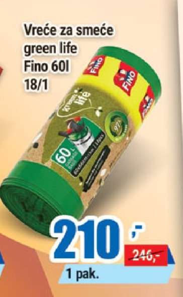 Vreće za smeće green life Fino 60l 18/1