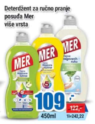 Deterdžent za ručno pranje posuđa Mer