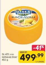 Sir 45%mm kačkavalj Biser