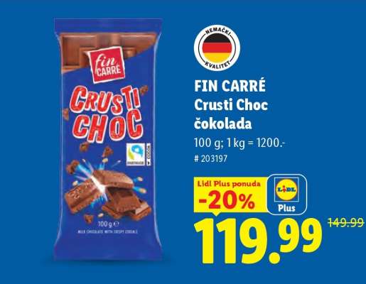 Fin Carré Crusti Choc čokolada