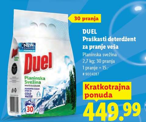 DUEL Praškasti deterdžent za pranje veša