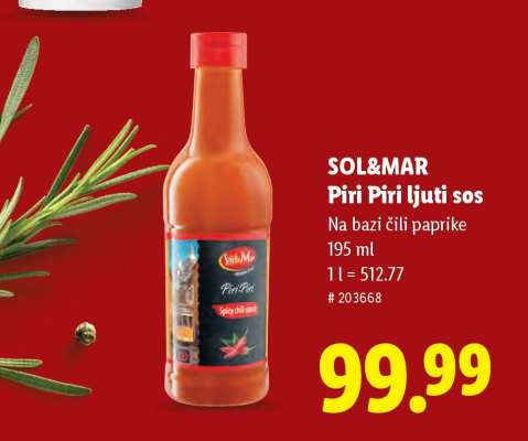 SOL&MAR Piri Piri ljuti sos