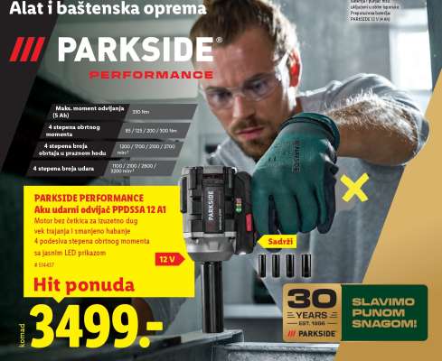 PARKSIDE PERFORMANCE Alku udarni odvijač PPDSA 12 A1