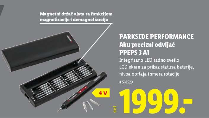 PARKSIDE PERFORMANCE Aku precizni odvijač PPEPS 3 A1