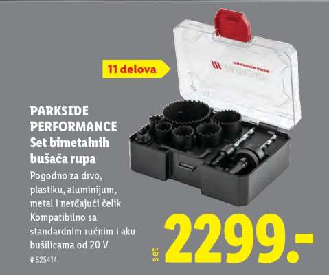 PARKSIDE PERFORMANCE Set bimetalnih bušača rupa