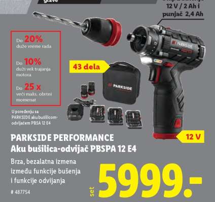 Parkside Performance Aku bušilica-odvijač PBSPA 12 E4