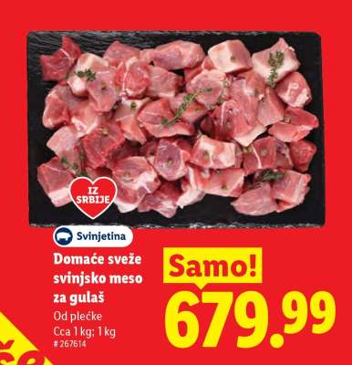 Domaće sveže svinjsko meso za gulaš