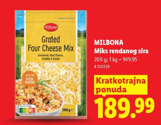 Milbona Miks rendanog sira