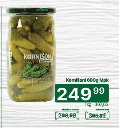 Kornišoni 680g Mpk