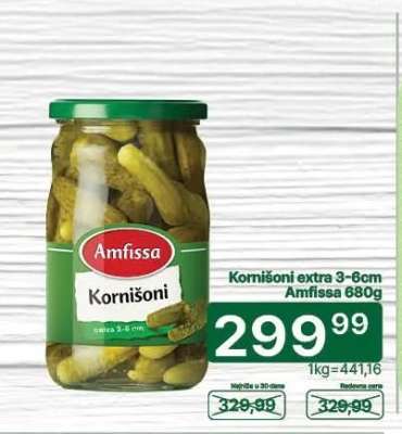 Kornišoni extra 3-6cm Amfissa 680g