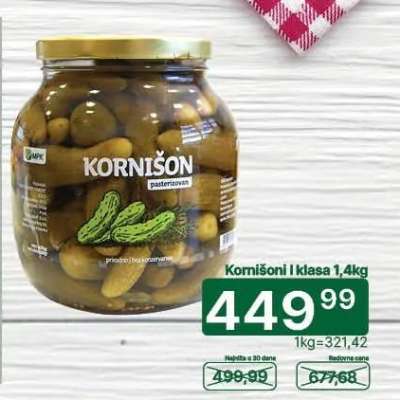 Kornišoni I klasa 1,4kg