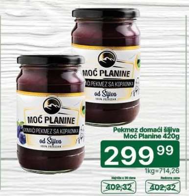 Pekmez domaći šljiva Moć Planine 420g