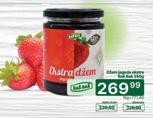 Džem jagoda ekstra Baš Baš 350g