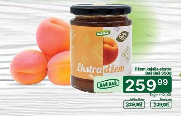 Džem kajsija ekstra Baš Baš 350g