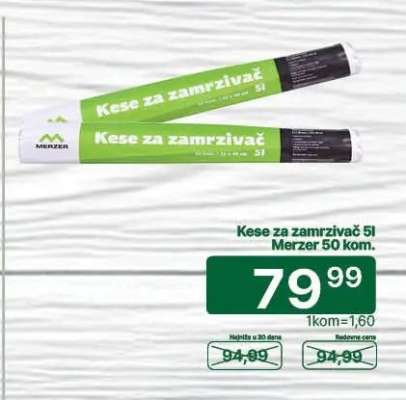 Kese za zamrzivač 5l Merzer 50 kom.