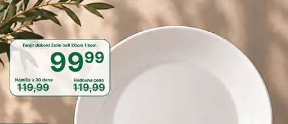 Tanjir duboki Zelle beli 20cm 1 kom.