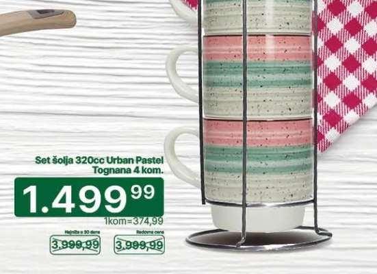 Set šolja 320cc Urban Pastel Tognana 4 kom.