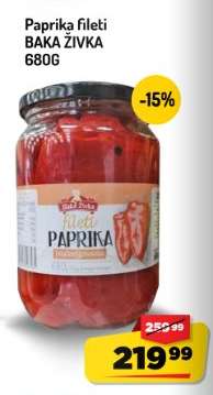 Paprika Fileti Baka Živka 680g