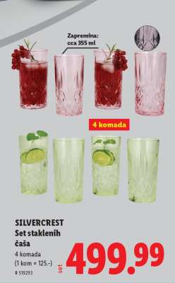 SILVERCREST Set staklenih čaša