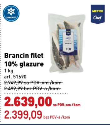 Brancin filet 10% glazure