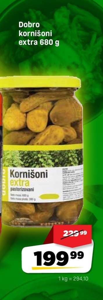 Dobro kornišoni extra 680 g