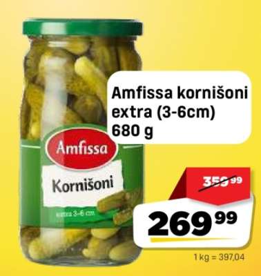 Amfissa kornišoni extra (3-6cm) 680 g