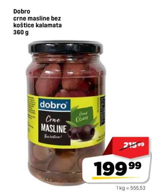 Dobro crne masline bez koštice kalamata