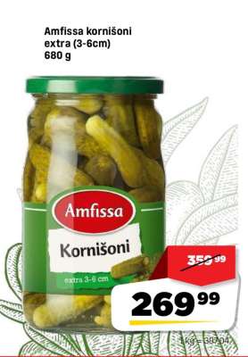 Amfissa kornišoni extra (3-6cm) 680 g
