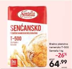 Brašno pšenično namensko T-500 Sentella 1 kg