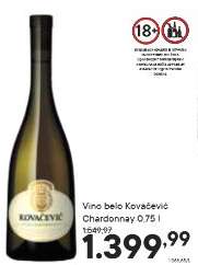 Vino belo Kovačević Chardonnay 0.75 l