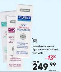 Dezodorans krema Ego Nevena 40-50 ml, više vrsta