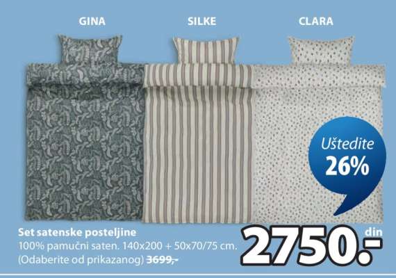 SET SATENSKE POSTELJINE