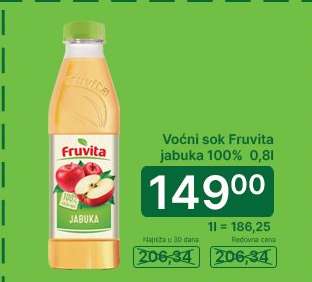 Voćni sok Fruvita jabuka 100% 0,8l