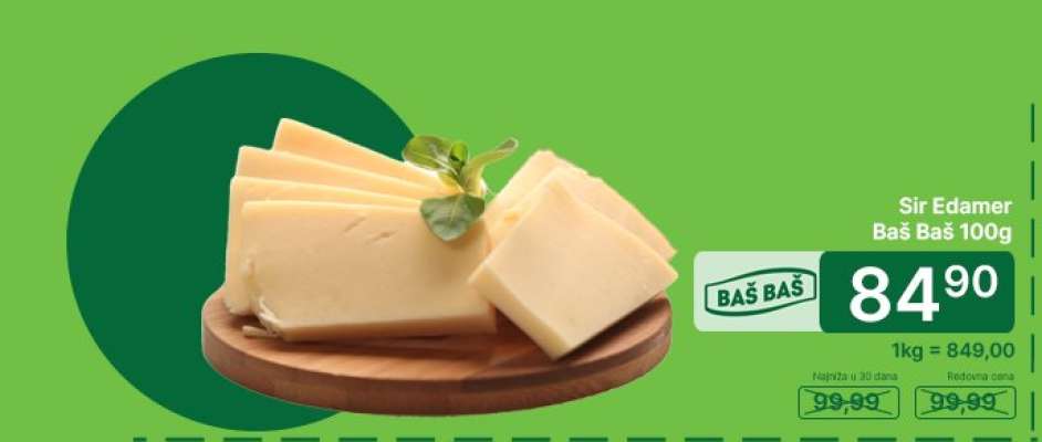 Sir Edamer Baš Baš 100g