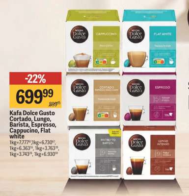 Kafa Dolce Gusto Cortado, Lungo, Barista, Espresso, Cappucino, Flat white