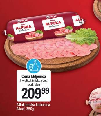 Mini alpska kobasica Maxi, 350g