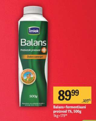 Balans+ fermentisani proizvod 1%, 500g