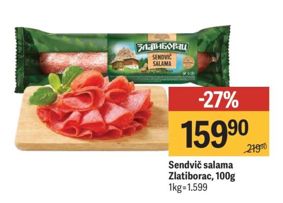 Sendvič salama Zlatiborac , 100g
