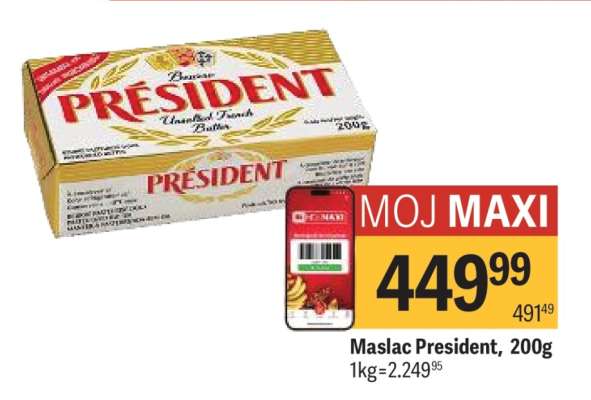 Maslac President 200g