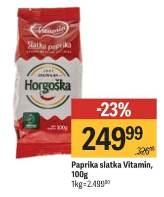 Paprika slatka Vitamin 100g