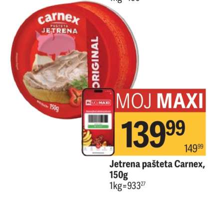 Jetrena pašteta Carnex, 150g