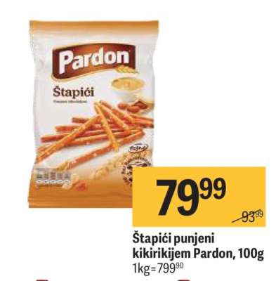 Štapići punjeni kikirikijem Pardon , 100g