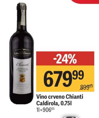 Vino crveno Chianti Caldirola 0.75l